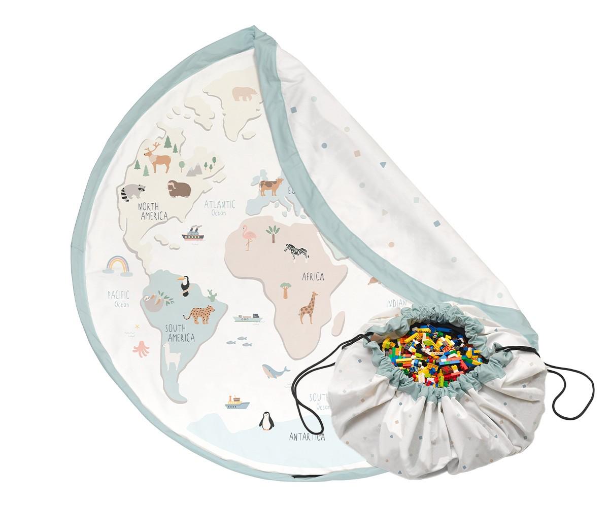 Saco Reversible Play & Go Worldmap Colour