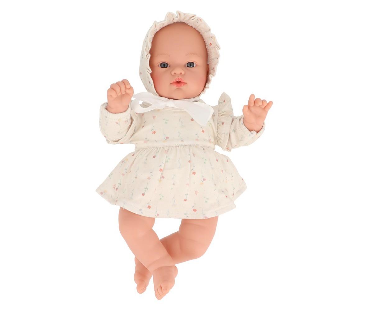 Muñeco Helena con Vestido y Gorrito White Flowers