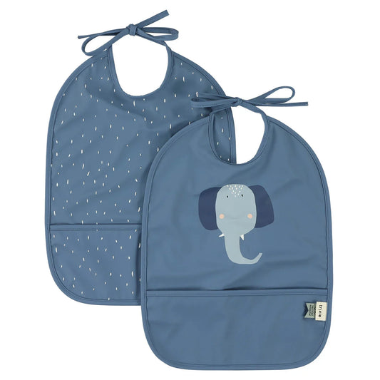 Silicona babero 2-pack - Mrs. Elephant