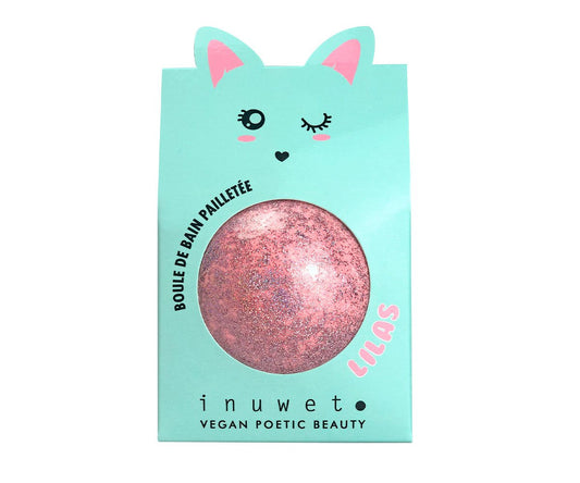 Bomba de baño purpurina - flor de lila Rosa