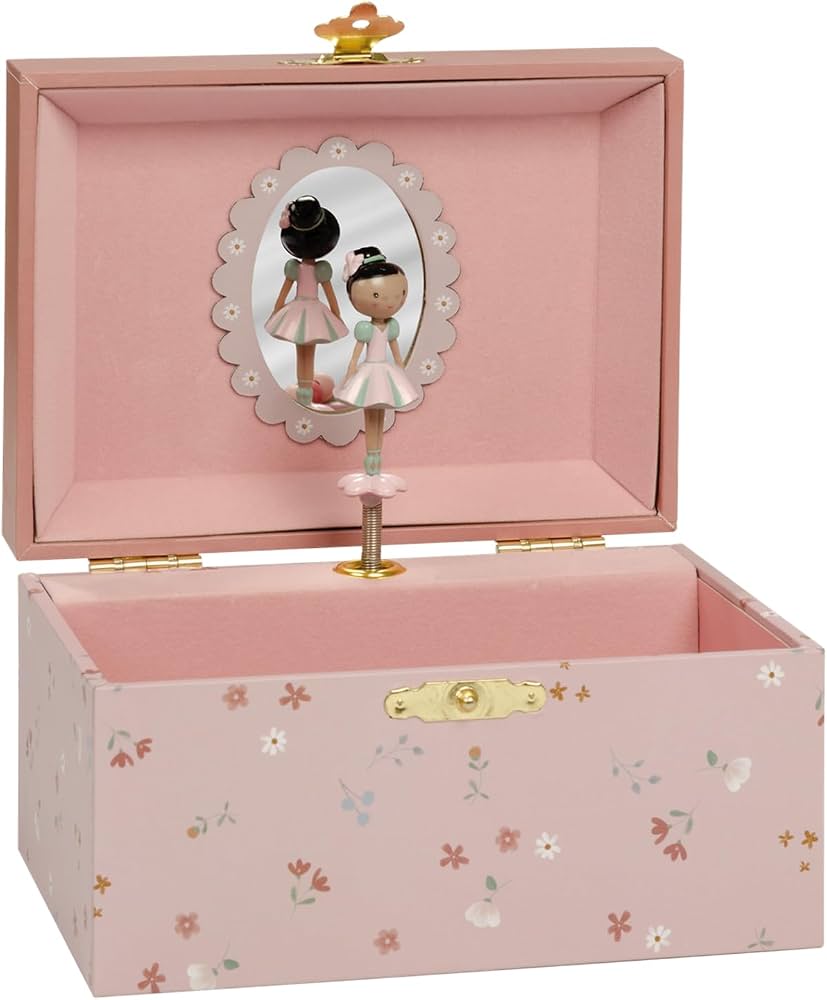 CAJA DE MÚSICA JOYERO ROSA FAIRY LITTLE