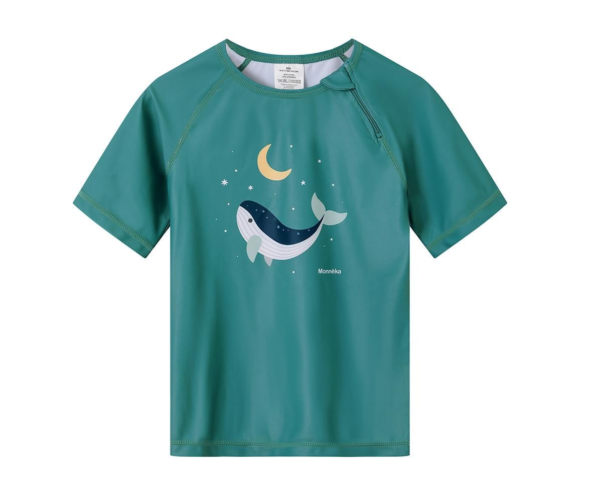Camiseta Protección Solar Manga Larga Whale Teal 4 a 5 años