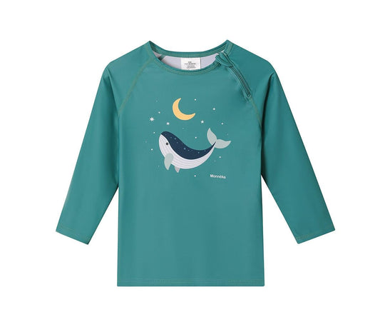 Camiseta Protección Solar Manga Larga Whale Teal 4 a 5 años