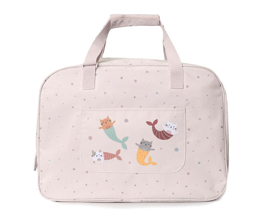 Bolso de Playa con Rejilla Mermaid Cats Personalizable