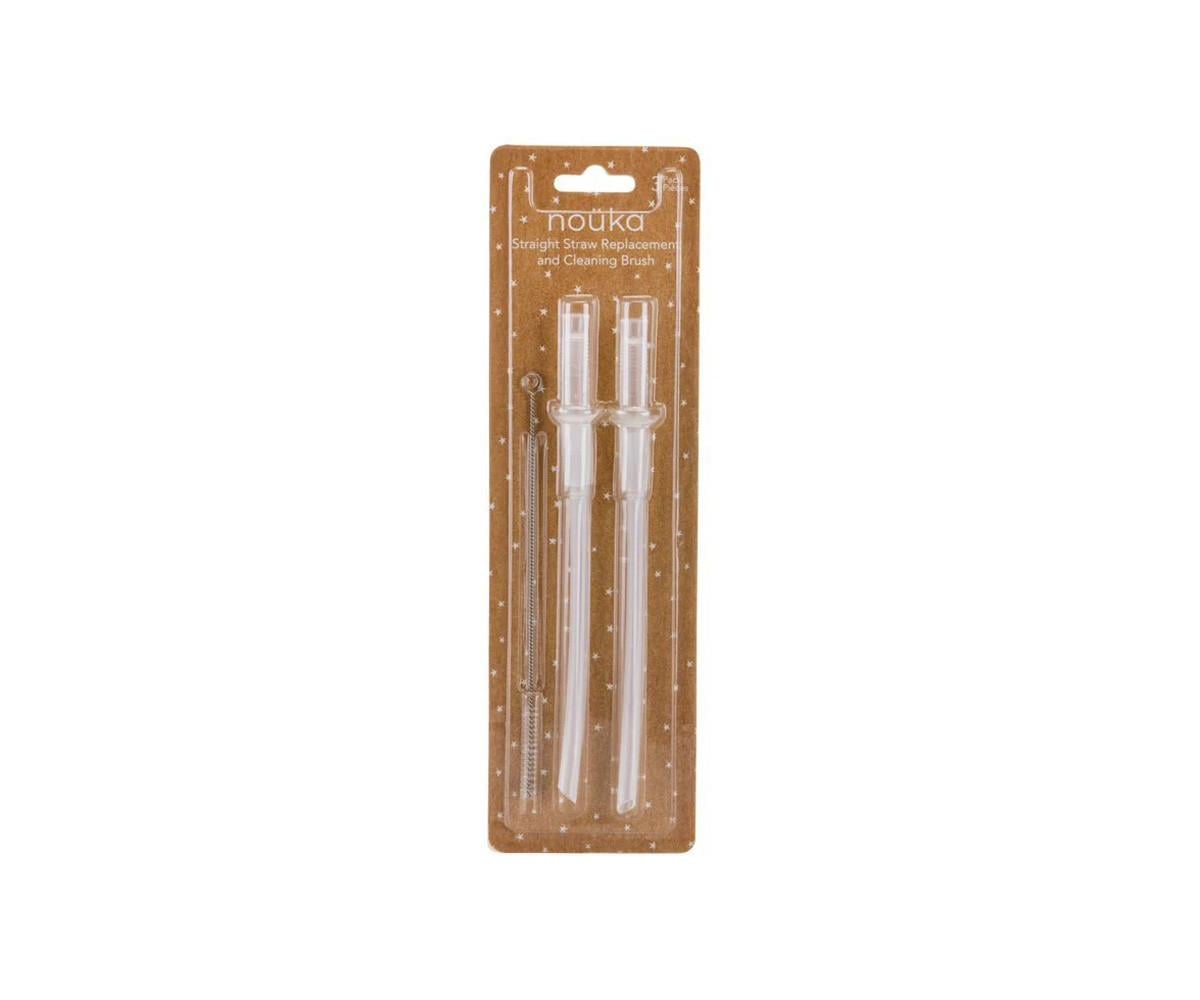 Citron Set de 3 pajitas de bambú con cepillo