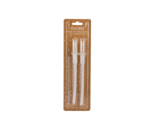 Citron Set de 3 pajitas de bambú con cepillo