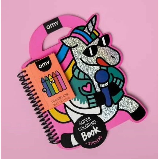 LIBRO OMY CON PINTURAS Y PEGATINAS UNICORNIO LILY
