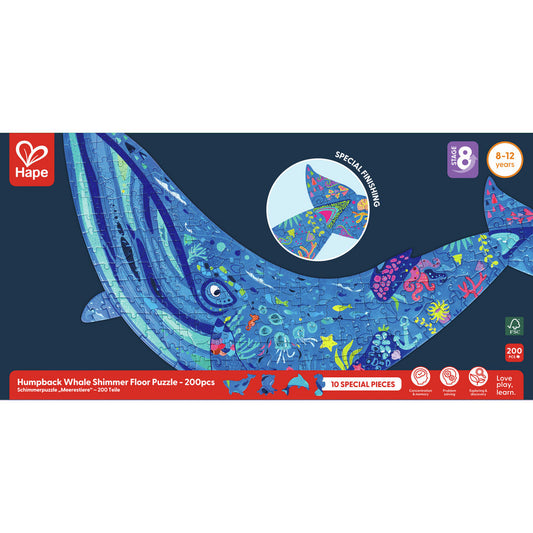 Puzzle de Suelo Brillante de Ballena - 200 pzs