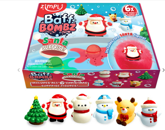 PACK 6 BOMBAS DE BAÑO SURPRISE SANTA CLAUS