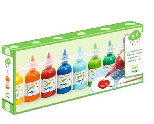 Colores para peques 8 Botes de témpera