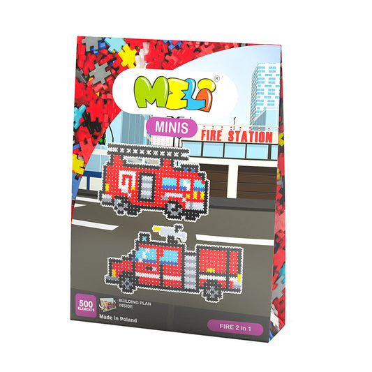 MELI Minis Tematic 2 en 1 Bomberos - 500 piezas